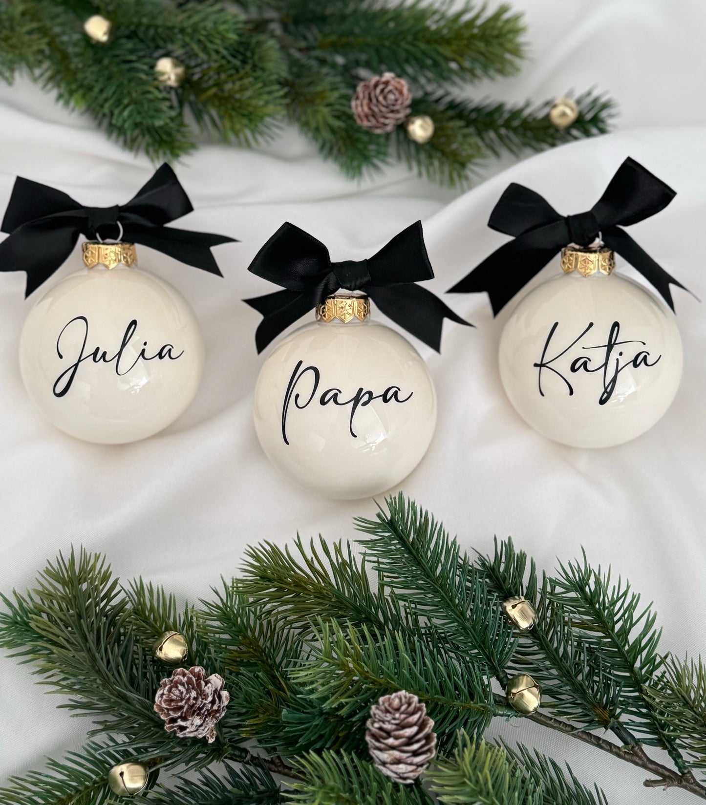 Christmas Balls Black Ribbon